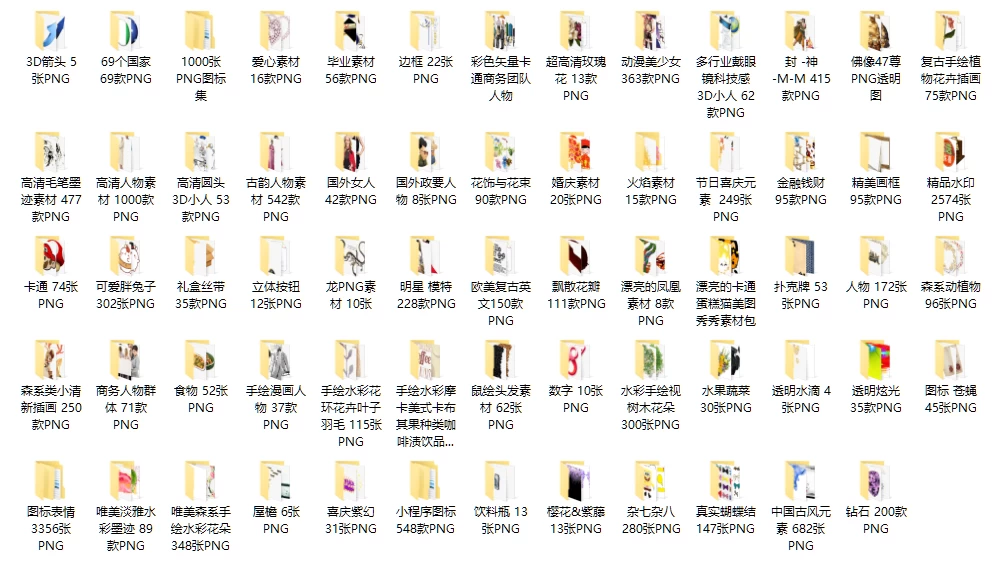 6000+免抠设计素材库：PNG透明背景资源大全